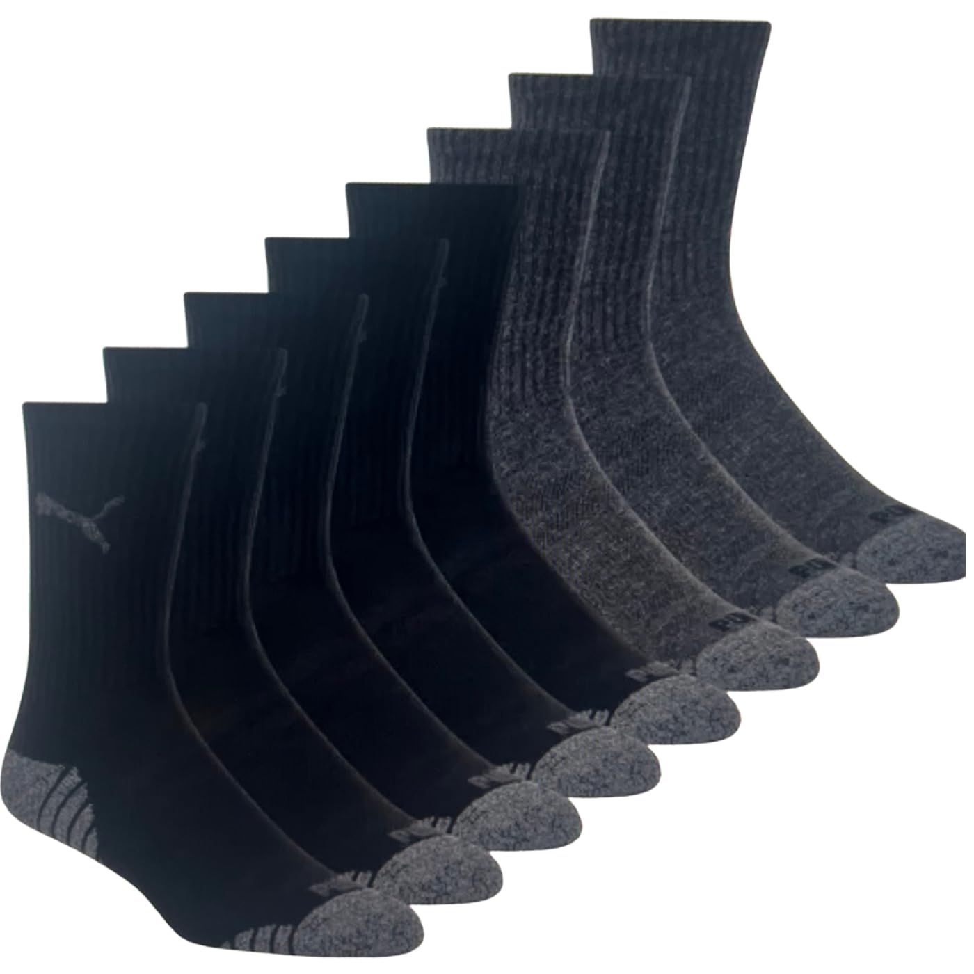Photo 1 of PUMA Men's Crew Socks, 8 pair, Fits Shoe Sizes 6-12, Black
