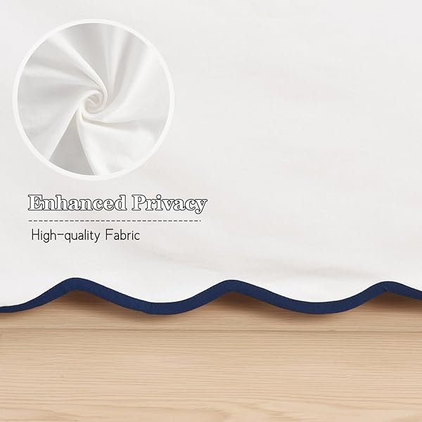 HIG OFF WHITE CHIC KING BED SKIRT – EASY FIT SCALLOP EDGE PLEATED BEDSKIRTS, 14 INCH DROP ANTI-SLIP DUST RUFFLE, THICK FABRIC FOR ENHANCED PRIVACY, PRE-WASHED FOR LONG-LASTING USE(N60022)