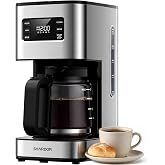 SHARDOR 10-Cup Programmable Coffee Maker, Regular &amp; Bold, LED Display | Coffee Pot with 24-Hour Delay Brew, Reusable Filter, 2-Hour Keep Warm, Auto Shut-Off, One-Touch Descaling, 1000W