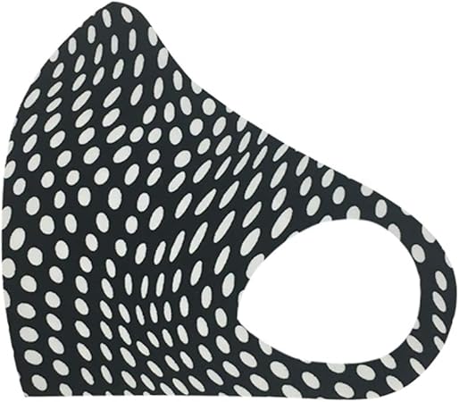 Amazon 日本製 クロッツ マスク おしゃれマスク 柄物 1枚入り 洗える 水着素材 伸縮 柄ドットブラック026 M Clo Z 布マスク