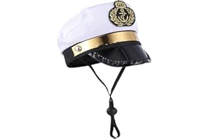 Soochat Pet Captain's Hat Dog Sailor Hat Puppy Cat Sailor Outfit Halloween Cosplay Costume Hat