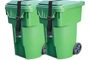 SMRTCOL Trash Can Locks for Animals，One Claw Heavy-Duty Adjustable Bungee Straps for Bear-Proof & Raccoon-Proof Garbage Bins,Windproof Design,Fits Most Trash Cans,Odor Control（2PACK)