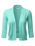 LALABEE Women's Classic 3/4 Sleeve Open Front