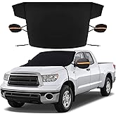 Sfee Windshield Cover for Snow and Ice, Heavy-Duty Waterproof 600D Car Windshield Snow Cover with 2 Mirror Covers Magnetic Fr