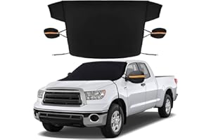 Sfee Windshield Cover for Ice and Snow,Heavy-Duty 600D Waterproof Windshield Snow Cover With 2 Mirror Covers, All-Weather Magnetic Frost Guard Winter Car Snow Cover Fit Car, Truck, Suv,Van (77" X 47")