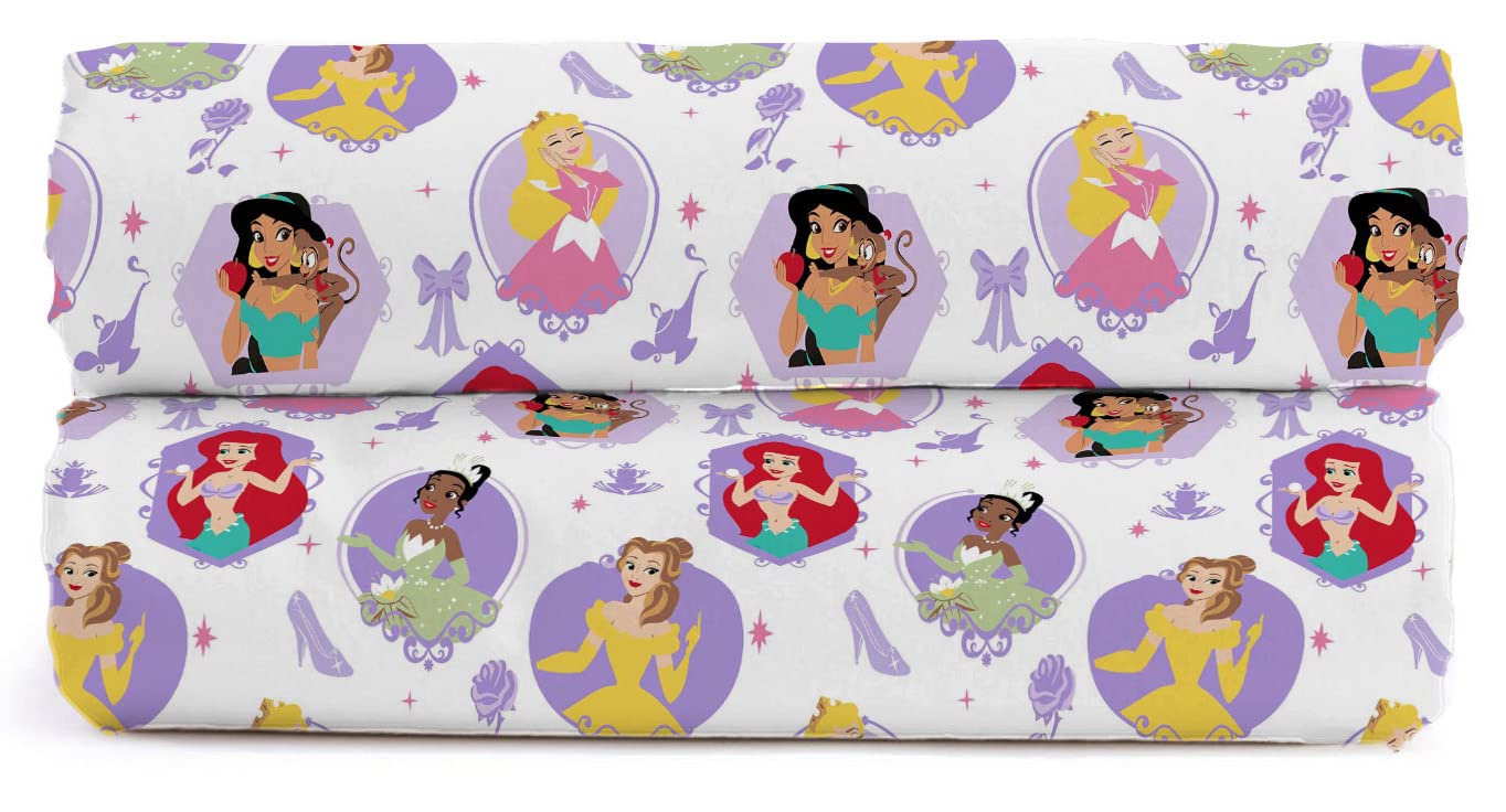 Jay Franco Disney Princess Heart of Gold 100% Cotton Double Fitted Sheets - 2 Pack