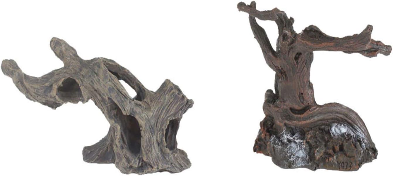 emours Aquarium Fake Resin Spider Driftwood Branches Cave for Geckos