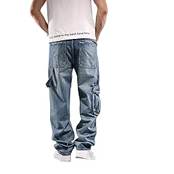 LUOBANIU Men's Baggy Jeans Hip Hop Loose fit 90s