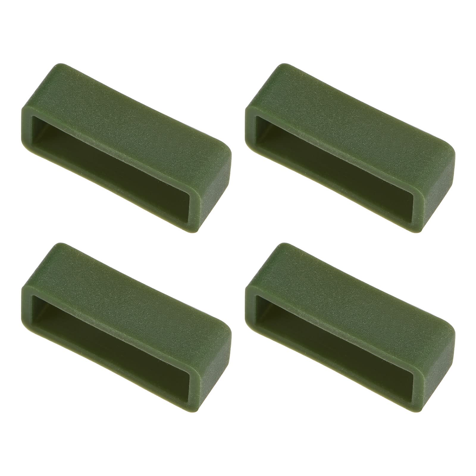 Photo 1 of uxcell Watch Band Strap Loops, Rubber Replacement Fastener Rings Silicone Watch Holder Keeper for 22mm Width Watch Band, Dark Green 4 Pcs