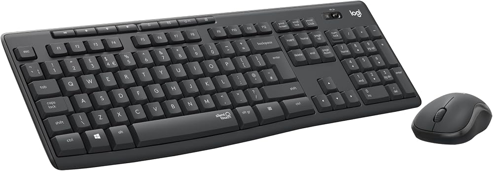 Logitech MK295 Silent Wireless Keyboard and Mouse Combo UK QWERTY Black
