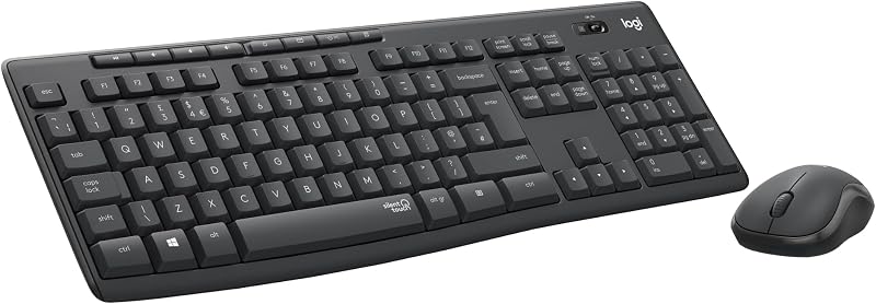 Logitech MK295 Silent Wireless Keyboard and Mouse Combo UK QWERTY Black