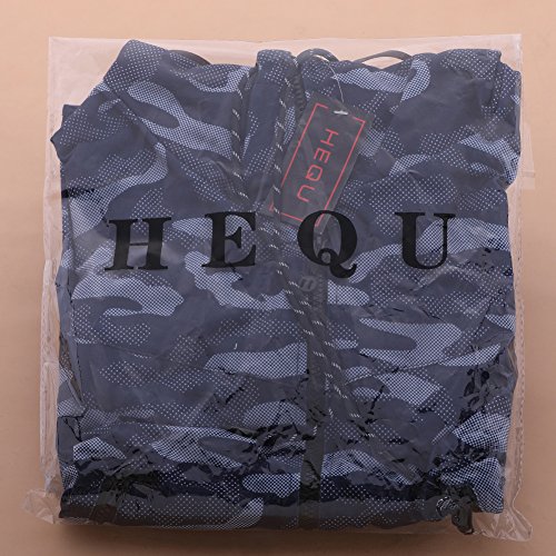 HEQU Men's Camo Hoodie Vest Sleeveless Casual Fitness Zip-up Active Tank Tops Camouflage L