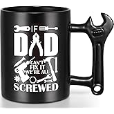 AMRIU Valentine's Day gifts for Dad, Funny Birthday Mug for Dads, from Daughter Son, Family, for Him, Humour, If DAD Can't fix it, We're All Screwed - Happy Birthday | Father's Day Presents