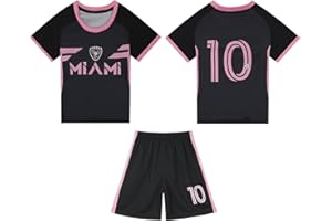 Yanzeeg 2024-25 Pink Black Soccer Football Jerseys for Kids Boys Girls Youth