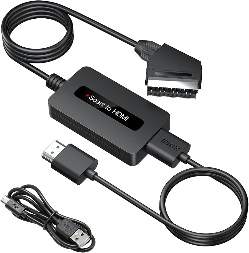 SUNNATCH Scart to HDMI Converter Male Scart In HDMI Out 720P/1080P