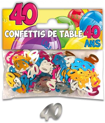 Surprise Rf Ct05 Confettis De Table Anniversaire 40ans 1 X 10grs Amazon Fr Cuisine Maison