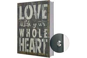 PACOLO Large Diversion Book Safe Storage Box (Size 10.5"×8"×2.6") With Security Key Lock, Dictionary Secret Hidden Safe (Love-Key)