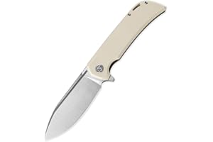 Petrified fish PFB05 Tunny Folding Knife,3.86" 14C28N Steel Satin Blade G10 Handle Folding knife for EDC Camping Outdoor (White Satin)