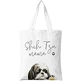 ZYQFN Dog Mama Canvas Tote Bag for Women, Dogs Lover Gift for Dog Mom, Birthday Christmas Cute Rottweiler Gifts For Women.