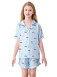 Umeyda Girls Satin Silky Collar V Neck Ruffle Short