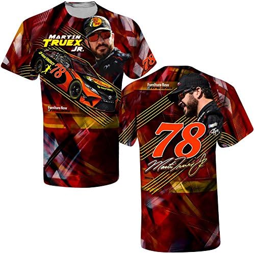 SMI Properties Martin Truex Jr 2018 Bass Pro Shops Sublimated Prism NASCAR T-Shirt (Medium)