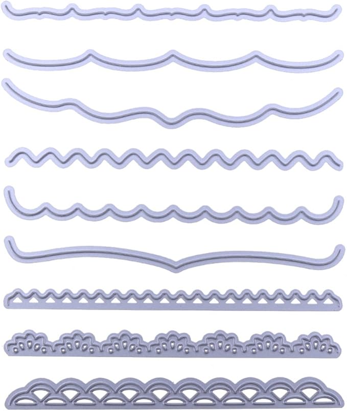 TOOGOO 9pcs/Set Decorative Cards Edges Cutting Dies Stencil for DIY