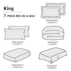JOLLYVOGUE King Size Comforter Set 7 Pieces, Dark