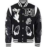 Jordan Craig Fallen Angels Black Varsity Jacket with Flame Embroidery