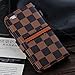 RAYTOP iPhone 6s Case Leather Cover for Apple iPhone 6 4.7 Regular Size Kickstand Brown Leather Checker Plaid Striped Magnetic Hand Strap Wristlet Slim Men Guys Gift Classy Decent Business Style New