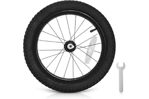 Exceedhub 14 Inch Kids Bike Front Wheels Replacement with Solid Air Rubber Tire and Inner Tube, Bicycle Bike Wheels Don't Fit with Huffy Bike