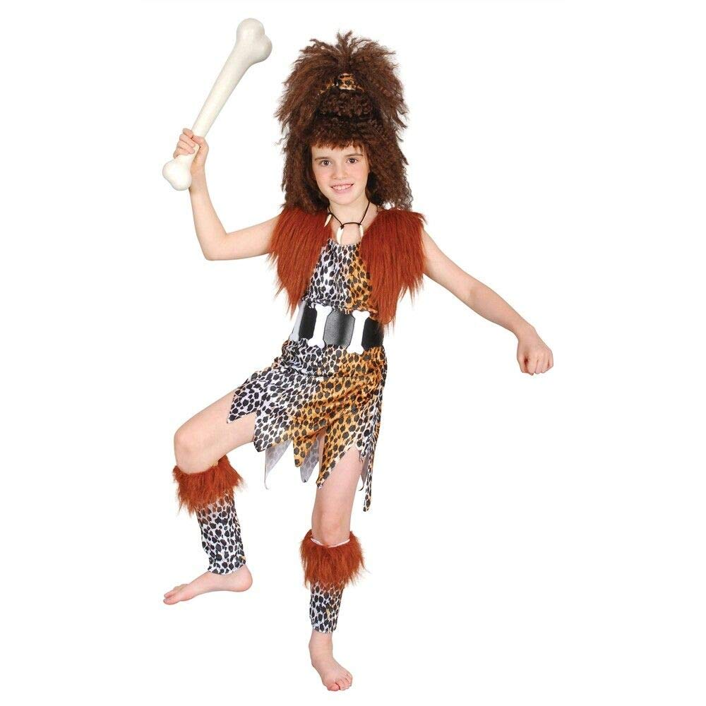 Matissa Cave Girl Costume for Kids Cave Costume Girls Stone age outfit Caveman fancy dress Stoneage cave Man Halloween Christmas Savage Cosplay Party (Savage Girl, Large)