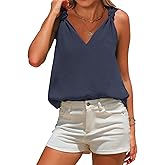 EXLURA Womens Summer Tank Top Business Casual V Neck Knotted Sleeveless Blouses Fashion Trendy Dressy Work Shirt Outfits 2026