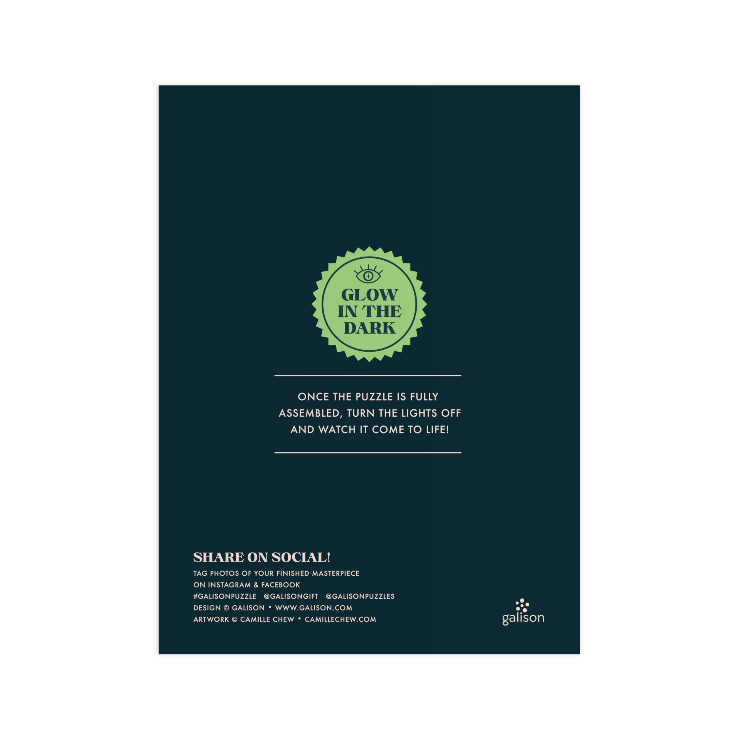 Galison Occult and Curious – 1000 Piece Glow in The Dark Jigsaw Puzzle Featuring an Eerie Collection of Creepy and Spooky Objects