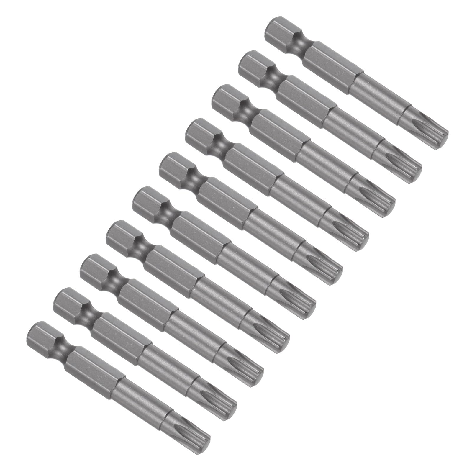 CoCud Magnetic Torx Screwdriver Bit, T30 50mm Length 1/4" Hex Shank, S2 Steel Star 6 Point Drill Driver Tamper Proof - (Applications: for Auto Repair), 10-Pieces