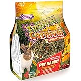 F.M. Brown's Tropical Carnival Gourmet Pet Rabbit Food with High-Fiber Timothy and Alfalfa Hay Pellets, 10-lb Bag - Probiotics for Digestive Health, Vitamin-Nutrient Fortified Daily Diet