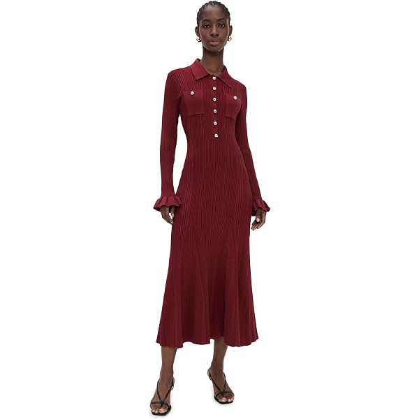 Varley Women's Axel Rib Knit Midi Dress, Black, M at Amazon Women's  Clothing store