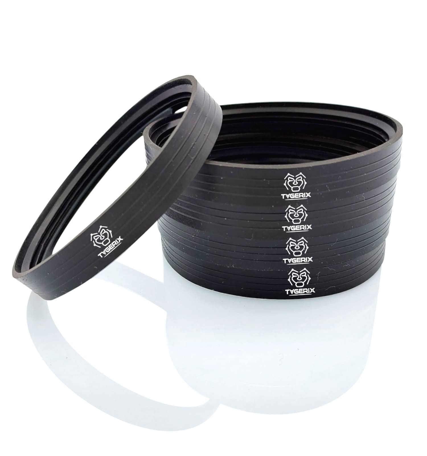 TYGERIX® Set of 5 Silicone Gaskets DN 100 mm / 4" (3.94 inch) Diameter for Pellet Stoves | 12 mm (0.47 inch) Height | Triple Lip Certified | Exceptional Heat Resistance | Perfect Adhesion