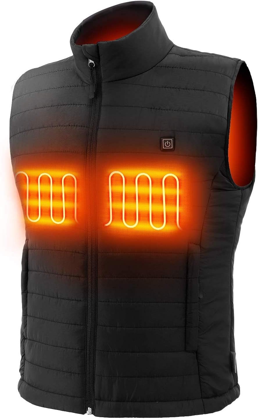 Sunbond Men's Heated Vest with Rechargeable 5V Battery Pack,Washable