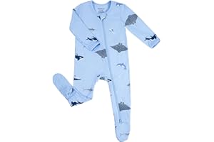 Okayinn BubblePanda Rayon Made From Bamboo Baby Pajamas Baby Clothes for Boys Girls Unisex Zip-Front Non-Slip Onesie Sleeper