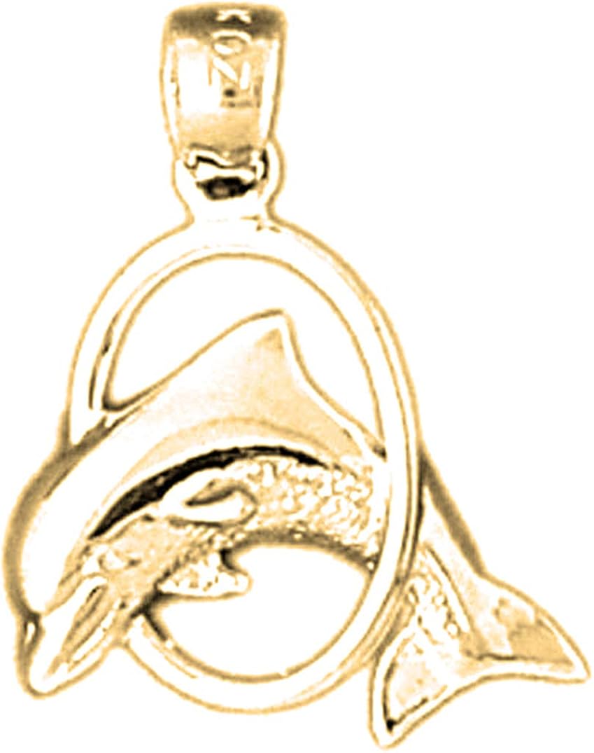 14K Yellow Gold-plated 925 Silver Dolphin Pendant Jewels Obsession Silver Dolphin Pendant