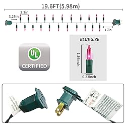 GLOWNOVA Green Wire,Pink Incandescent Bulb 100 Mini