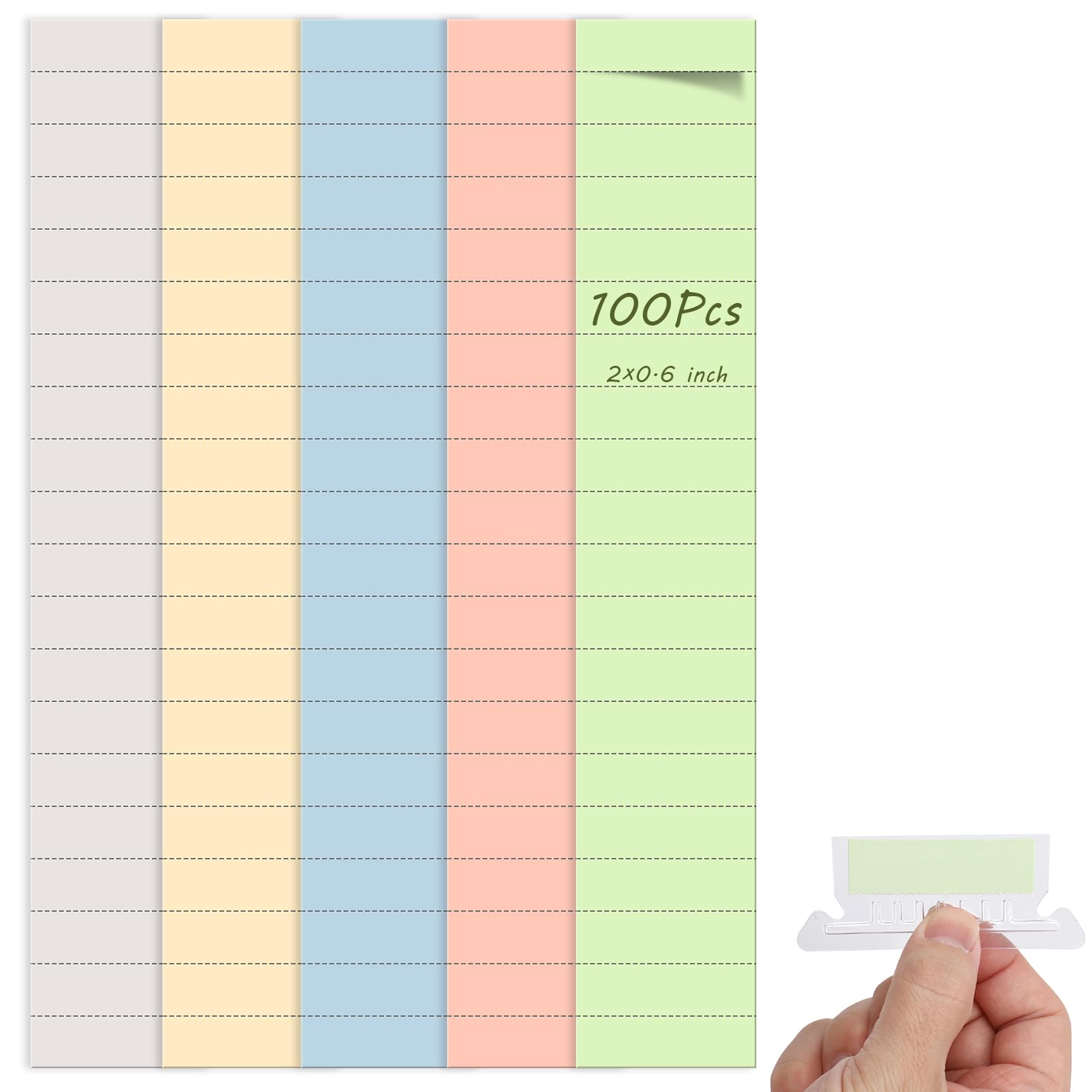 Photo 1 of 100 Pcs Hanging File Folder Tab Inserts 2 Inch Colored Blank File Tab Hanging File Folders Labels Paper Inserts Thick 300Gsm Cardstock for 2 Inch Hanging Folder Tab