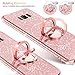 Galaxy S8 Plus Case, Glitter Luxury Cute Phone Case for Women Girls with Kickstand, Bling Diamond Rhinestone Bumper with Ring Stand Compatible with Galaxy S8 Plus Case for Girl Women - Rose Gold