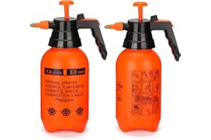 MRPAPA Pressurized Hand Sprayer - Multi-Purpose Garden Sprayer Gallon with Adjustable Nozzle (1L-Orange)