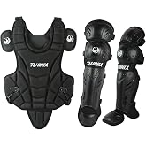 PHINIX 14 Inch Baseball &amp; Softball Catcher Gear Chest Protector and Leg Guards,Recommended for Youth 9-12