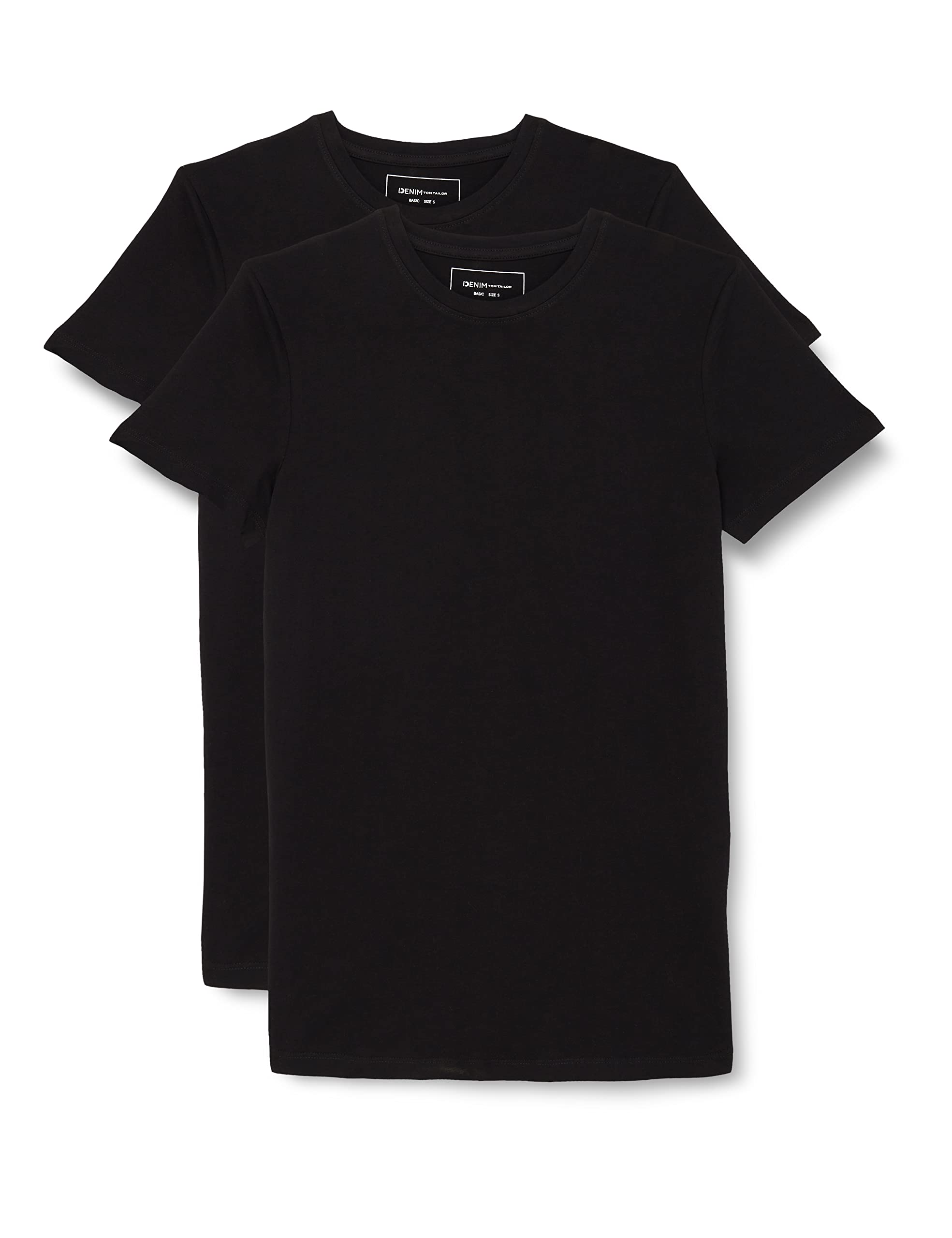 TOM TAILOR Denim Men's Long Fit T-Shirt in Twin Pack