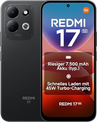 REDMI 17 5G, Smartphone 4+256 GB, Schwarz, 7500mAh Akku, 45W Laden