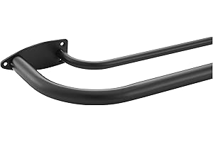 FUMLYATE Double Curtain Rod for 84-120 Inches Windows, Blackout Wrap Around Window Curtain Rods，1-inch Heavy Duty Adjustable Room Darkening Rustic Dual Drapery Curtain Rods for for Livingroom, Kitchen, Patio