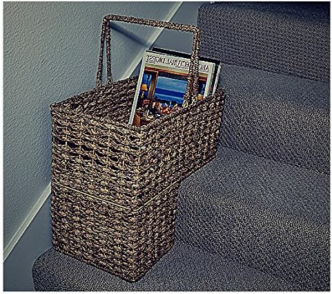 Portable Staircase Basket Storage Organizer Wicker Camping Rustic Decor Metal Frame Eco Farmhouse Unique & eBook