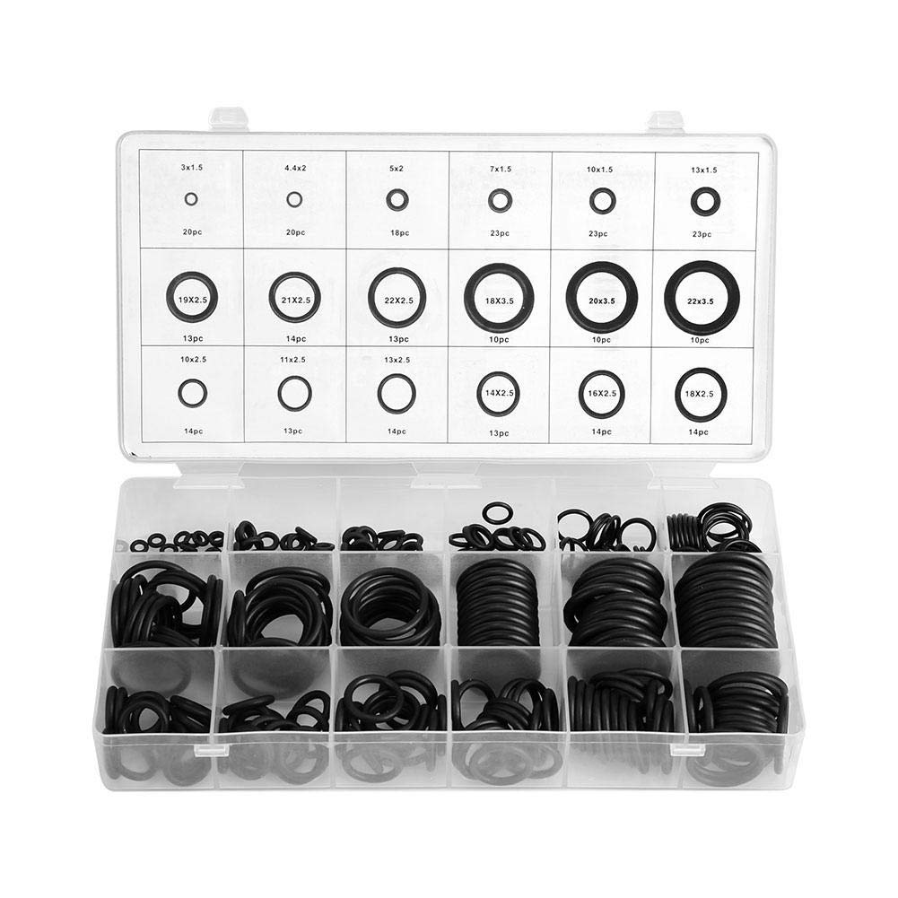 KSTE O-Ring Set, 279 Pcs 18 Sizes Rubber O Ring Seal Washer Gasket Assortment Kit 20mm 16mm